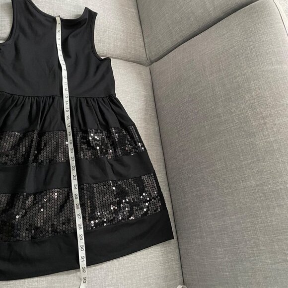 NWT Justice Black Sleeveless Sequin Dress Youth Girl's Size 16 Stretch Classic - Picture 9 of 9